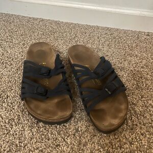 Birkenstock Navy Blue Slide Sandals